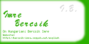 imre bercsik business card